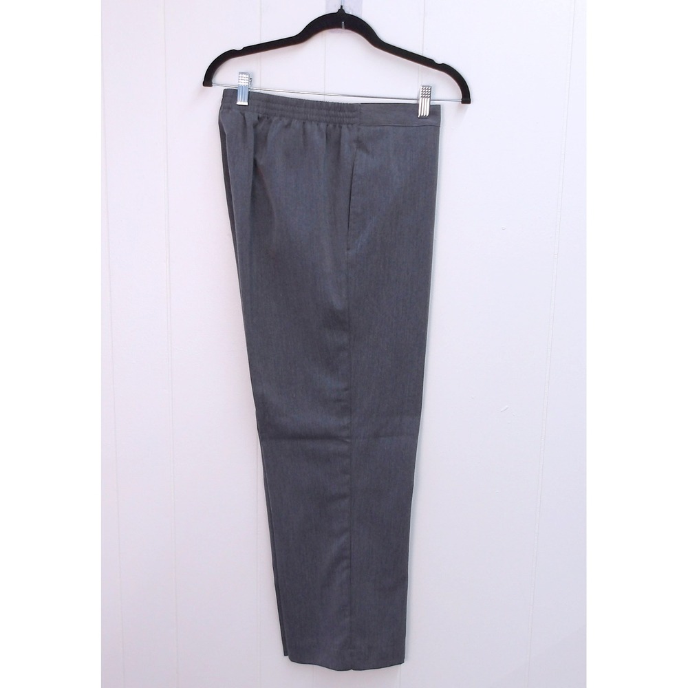 Alfred Dunner Women's Gray Elastic Waist Pull On Pants Office WearSize 10/#8090‎
